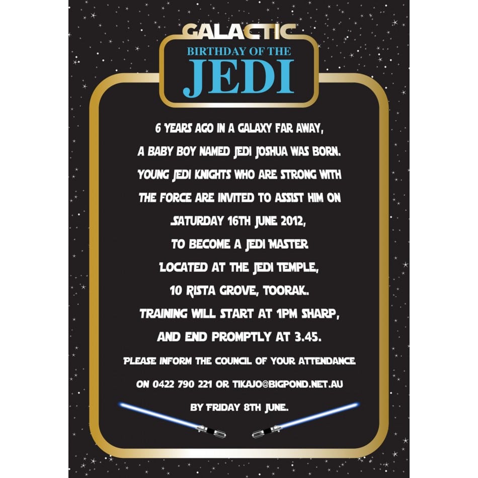 Star Wars Birthday Party Invitations â Fleeciness Info